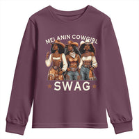 Melanin Cowgirl Swag Youth Sweatshirt Cool African American Cowgirls Black History