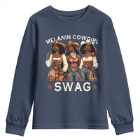 Melanin Cowgirl Swag Youth Sweatshirt Cool African American Cowgirls Black History