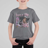 Melanin Cowgirl T Shirt For Kid Boots & Bling its a Cowgirl Thing Black Cowgirl Melanin