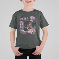 Melanin Cowgirl T Shirt For Kid Boots & Bling its a Cowgirl Thing Black Cowgirl Melanin