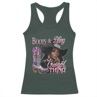 Melanin Cowgirl Racerback Tank Top Boots & Bling its a Cowgirl Thing Black Cowgirl Melanin
