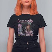 Melanin Cowgirl T Shirt For Women Boots & Bling its a Cowgirl Thing Black Cowgirl Melanin
