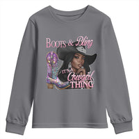 Melanin Cowgirl Youth Sweatshirt Boots & Bling its a Cowgirl Thing Black Cowgirl Melanin