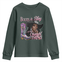 Melanin Cowgirl Youth Sweatshirt Boots & Bling its a Cowgirl Thing Black Cowgirl Melanin