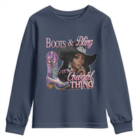 Melanin Cowgirl Youth Sweatshirt Boots & Bling its a Cowgirl Thing Black Cowgirl Melanin