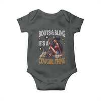 Melanin Cowgirl Baby Onesie Boots & Bling It's A Cowgirl Thing Black History