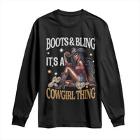 Melanin Cowgirl Long Sleeve Shirt Boots & Bling It's A Cowgirl Thing Black History