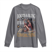 Melanin Cowgirl Long Sleeve Shirt Boots & Bling It's A Cowgirl Thing Black History