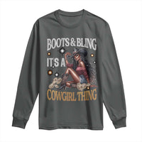Melanin Cowgirl Long Sleeve Shirt Boots & Bling It's A Cowgirl Thing Black History