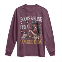 Melanin Cowgirl Long Sleeve Shirt Boots & Bling It's A Cowgirl Thing Black History