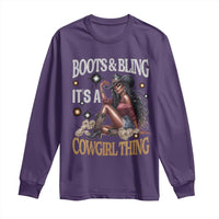Melanin Cowgirl Long Sleeve Shirt Boots & Bling It's A Cowgirl Thing Black History