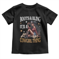 Melanin Cowgirl Toddler T Shirt Boots & Bling It's A Cowgirl Thing Black History