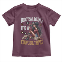 Melanin Cowgirl Toddler T Shirt Boots & Bling It's A Cowgirl Thing Black History