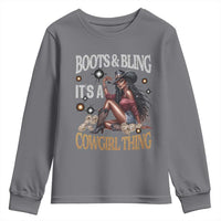 Melanin Cowgirl Youth Sweatshirt Boots & Bling It's A Cowgirl Thing Black History