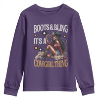 Melanin Cowgirl Youth Sweatshirt Boots & Bling It's A Cowgirl Thing Black History