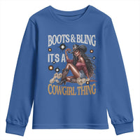 Melanin Cowgirl Youth Sweatshirt Boots & Bling It's A Cowgirl Thing Black History