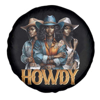 Howdy Melanin Cowgirl Spare Tire Cover Retro Western Rodeo African American Women Black History