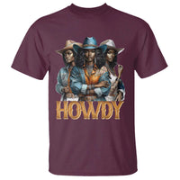 Howdy Melanin Cowgirl T Shirt Retro Western Rodeo African American Women Black History