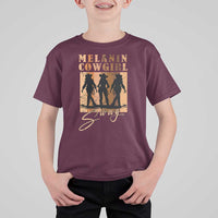 Melanin Cowgirl Swag T Shirt For Kid African American Cowgirls Black History Pride Retro