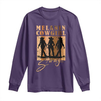 Melanin Cowgirl Swag Long Sleeve Shirt African American Cowgirls Black History Pride Retro