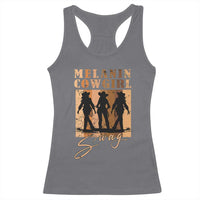 Melanin Cowgirl Swag Racerback Tank Top African American Cowgirls Black History Pride Retro