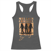 Melanin Cowgirl Swag Racerback Tank Top African American Cowgirls Black History Pride Retro