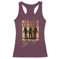 Melanin Cowgirl Swag Racerback Tank Top African American Cowgirls Black History Pride Retro