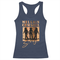 Melanin Cowgirl Swag Racerback Tank Top African American Cowgirls Black History Pride Retro