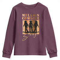 Melanin Cowgirl Swag Youth Sweatshirt African American Cowgirls Black History Pride Retro