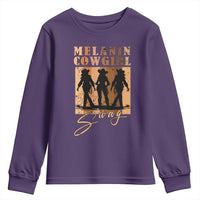 Melanin Cowgirl Swag Youth Sweatshirt African American Cowgirls Black History Pride Retro