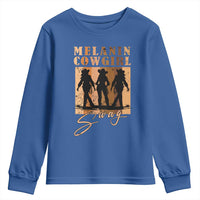 Melanin Cowgirl Swag Youth Sweatshirt African American Cowgirls Black History Pride Retro