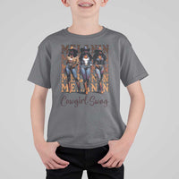 Melanin Cowgirl Swag T Shirt For Kid African American Cowgirls Black History Pride