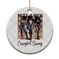 Melanin Cowgirl Swag Ceramic Ornament African American Cowgirls Black History Pride - Wonder Print Shop
