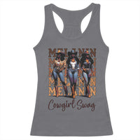 Melanin Cowgirl Swag Racerback Tank Top African American Cowgirls Black History Pride