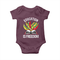 Education Is Freedom Baby Onesie Teaching Black History Month Books
