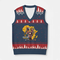 Education Is Freedom V-Neck Knit Sweater Vest Black Teacher Books Black History Month - Wonder Print Shop