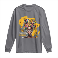 Education Is Freedom Long Sleeve Shirt Black Teacher Books Black History Month