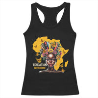 Education Is Freedom Racerback Tank Top Black Teacher Books Black History Month