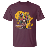Education Is Freedom T Shirt Black Teacher Books Black History Month