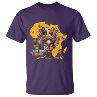 Education Is Freedom T Shirt Black Teacher Books Black History Month