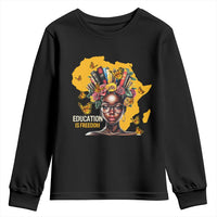 Education Is Freedom Youth Sweatshirt Black Teacher Books Black History Month