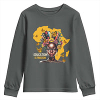 Education Is Freedom Youth Sweatshirt Black Teacher Books Black History Month