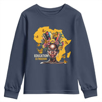 Education Is Freedom Youth Sweatshirt Black Teacher Books Black History Month