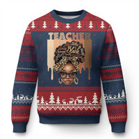 Black Teacher Magic Ugly Christmas Sweater Black History Month Afro Hair Melanin - Wonder Print Shop