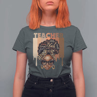 Black Teacher Magic T Shirt For Women Black History Month Afro Hair Melanin