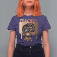 Black Teacher Magic T Shirt For Women Black History Month Afro Hair Melanin