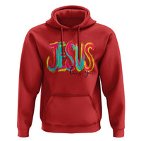 Jesus Loves You Colorful Brush Stroke Christian Hoodie Faith Inspirational Religious Gift for Believers