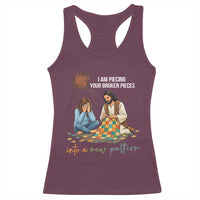 I Am Piecing Your Broken Pieces Christian Healing Racerback Tank Top Jesus Comfort Faith Restoration Inspirational Gift
