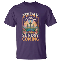 Friday Is Good Cause Sunday Is Coming Christian Easter T Shirt Cross Sunrise Floral Faith Inspirational Gift