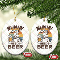 Some Bunny Needs Beer Funny Easter Drinking Humor Ceramic Ornament Retro Rabbit Beer Lover Gift
